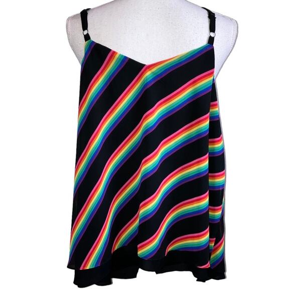 TORRID Colorful Black Sheer Sleeveless Top 00 - Picture 3 of 7